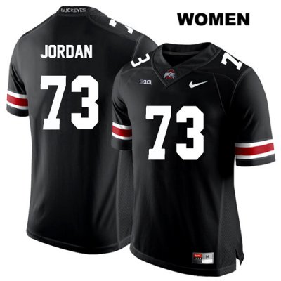 Women's NCAA Ohio State Buckeyes Michael Jordan #73 College Stitched Authentic Nike White Number Black Football Jersey NX20W00IY